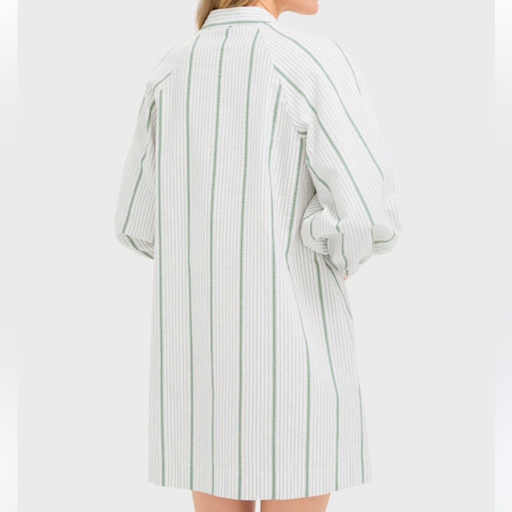 Tuckernuck Dress Mondego Stripe Seersucker Mini Maryse Caftan Sz XL - Picture 4 of 10
